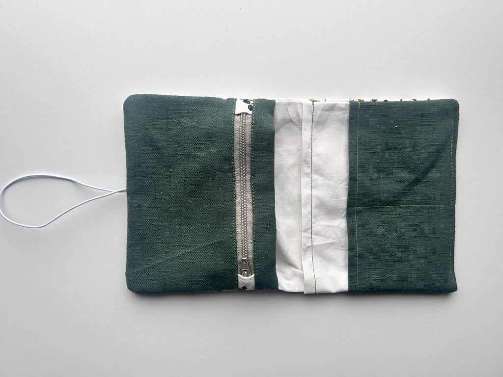 Everything Pouch – Olive Branch (Light Green Zip)